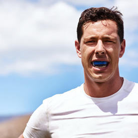 Man wearing a mouthguard